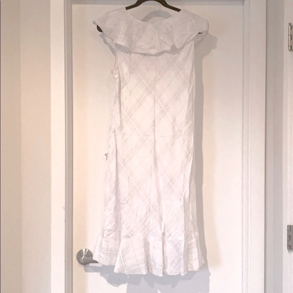 Max Studio Ruffled White/Grey Dress -NWT - Picture 6 of 7